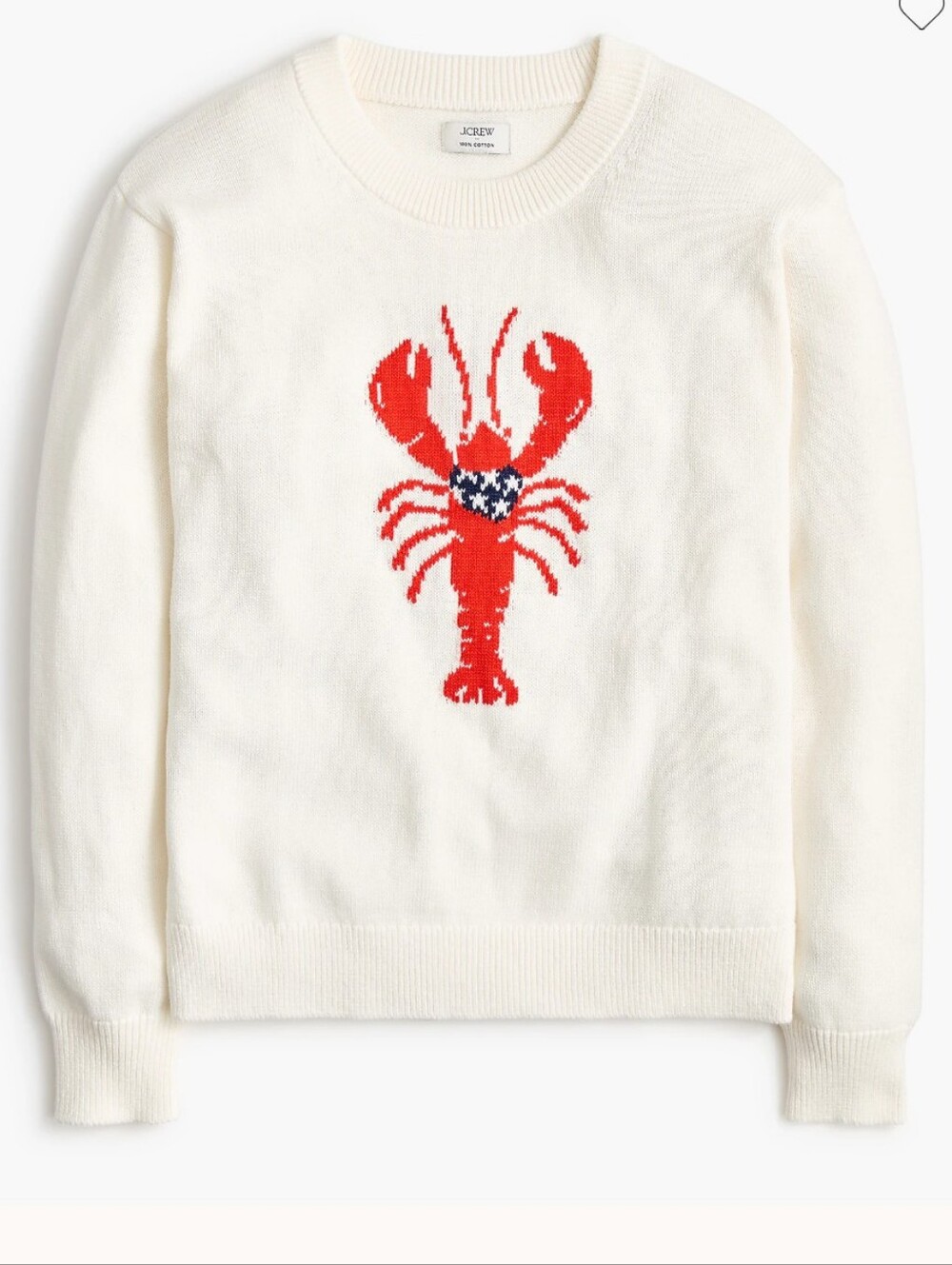 J. Crew Lobster sweater CT920 Size M Cotton